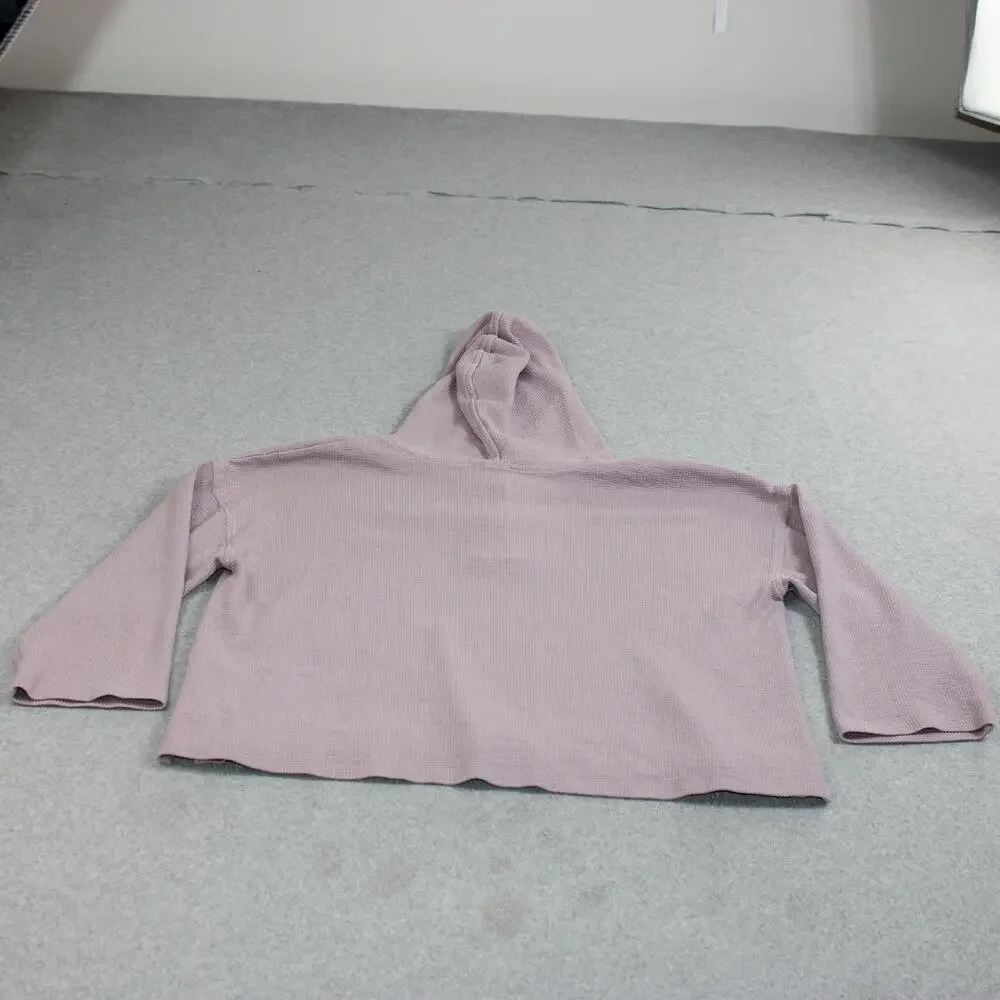Eileen Fisher Hoodie Jogger Pants Set Women Large Purple Waffle Knit Loungewear